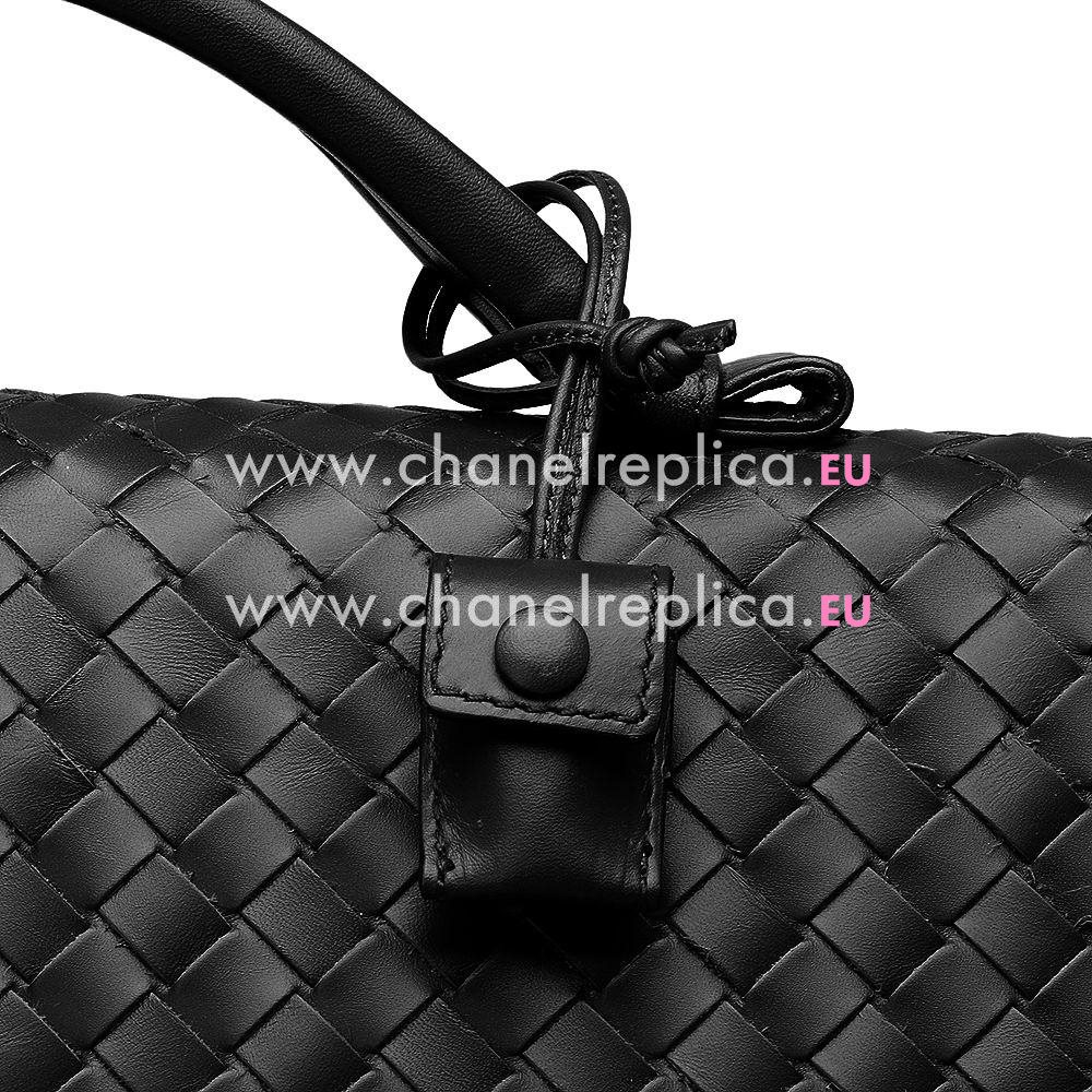 Bottega Veneta Classic Calfskin Leather Woven Briefcase Black B5173527