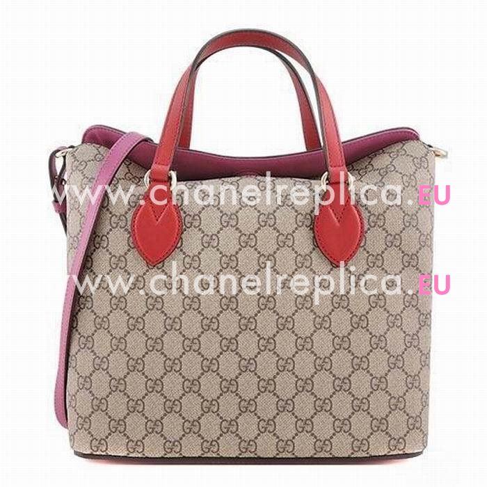 Gucci GG Supreme PVC Shoulder/Handle Bag In Khaki Red G559456