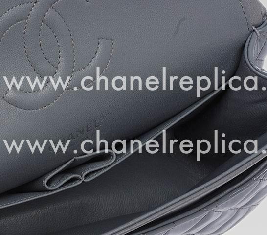 Chanel Patent Medium Flap Bag Blue Grey(Silver) A01112-BG