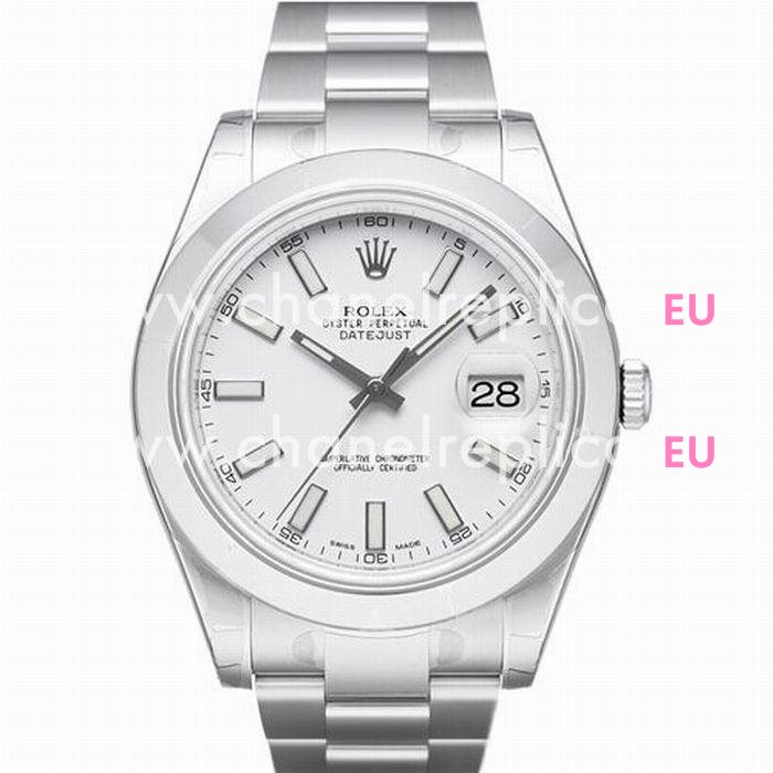Rolex Datejust Automatic 41 mm Stainless Steel Watch White R116300