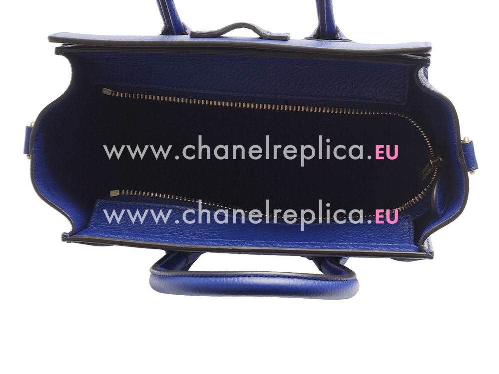 Celine Square Luggage Bubble Calfskin Nano Mini Silver Sapphire Blue CE544559