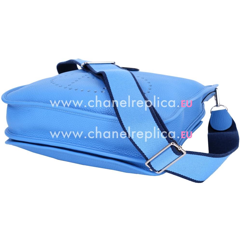Hermes Togo Leather Evelyne Bag In Blue H056275LB
