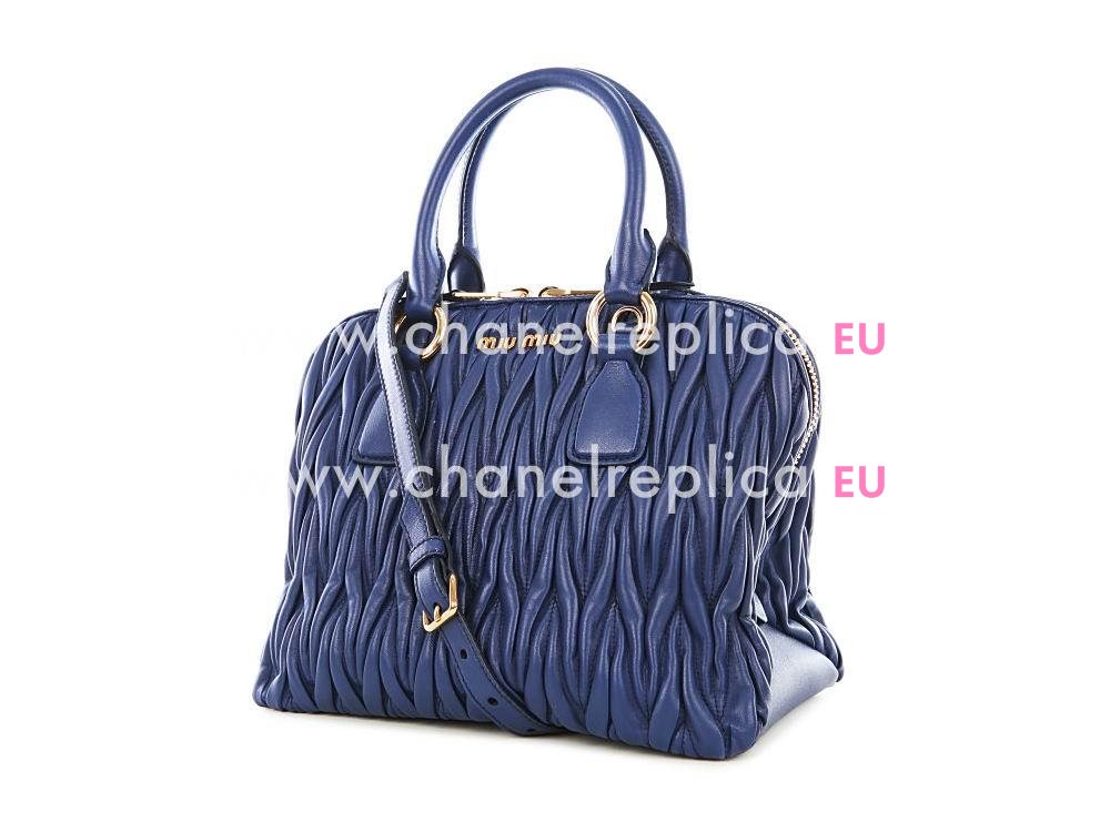 Miu Miu Matelasse Lux Nappa Leather Handbag Ryal blue RL0097