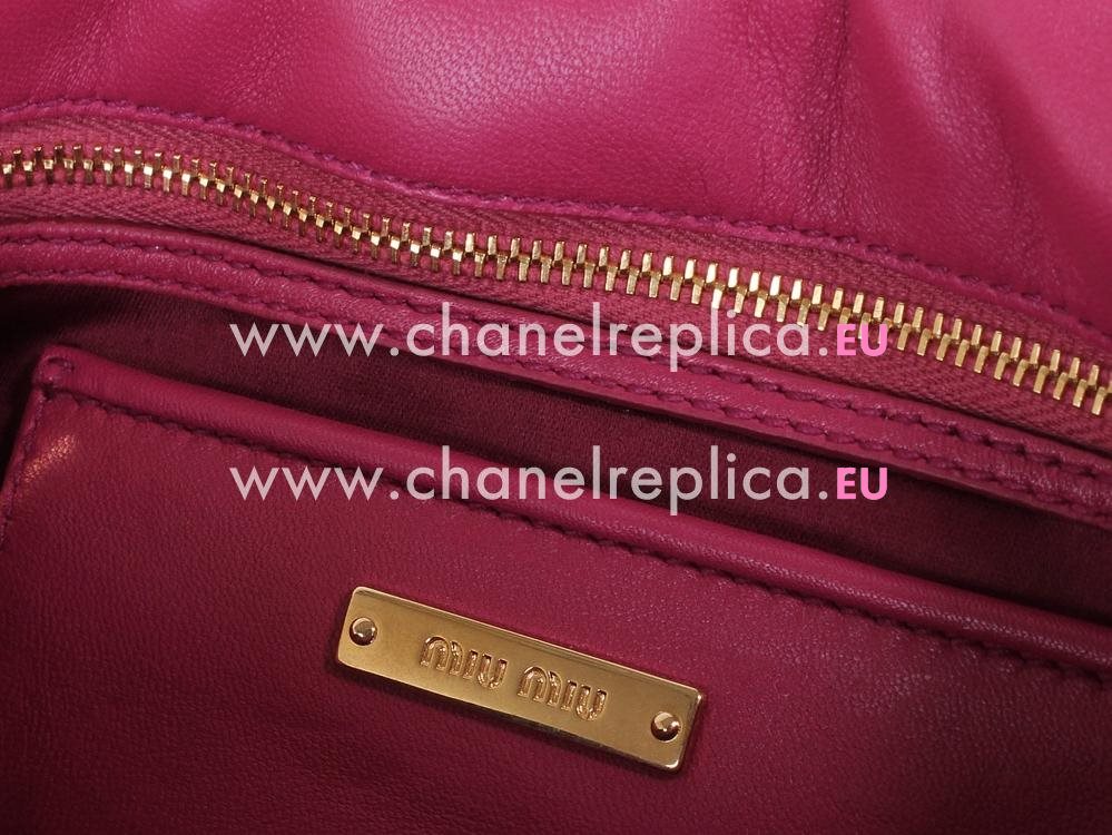 Miu Miu Matelassé Lux Nappa In Red Clutch RP0346