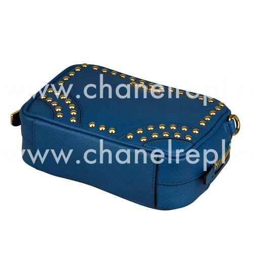 Prada Borchie Relievo Logo Calfskin Bag Blue PR5550645