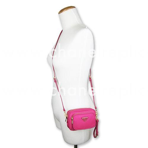 Prada Borchie Triangle Logo Nylon Mini Size Bag Peach PR5934956