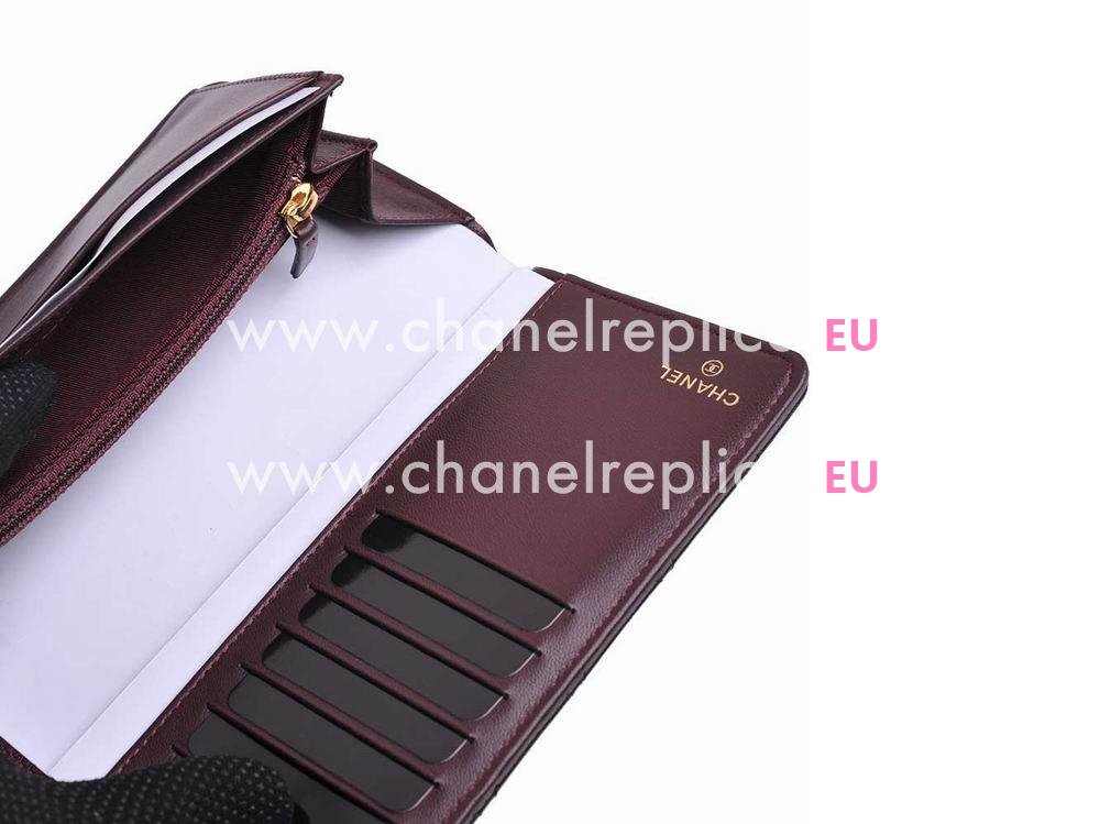 Chanel Classic CC Lambskin Long Wallet Black Gold A59961