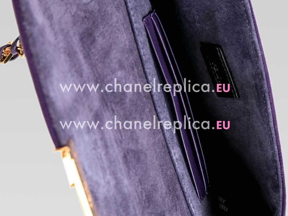 FENDI Baguette Lambskin Mini Chain Dinner Bag Purple F472739
