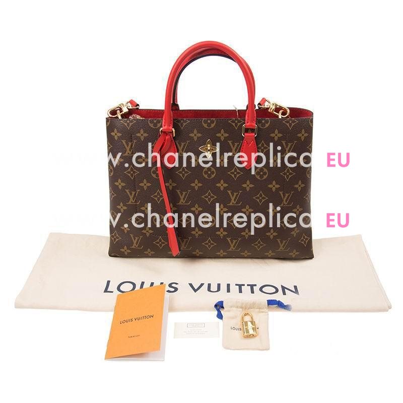 Louis Vuitton Monogram Canvas Flower Tote Bag Coquelicot M43553