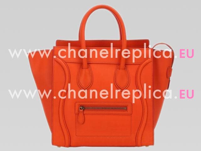 Celine Nano Luggage Meduim Size Calfskin Bag In Orange CE45175