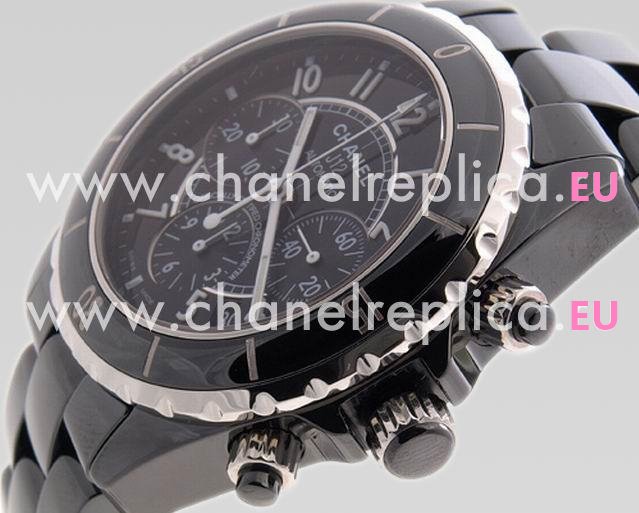 CHANEL J12 Black Dial Ceramic Automatic Chronograph H0940