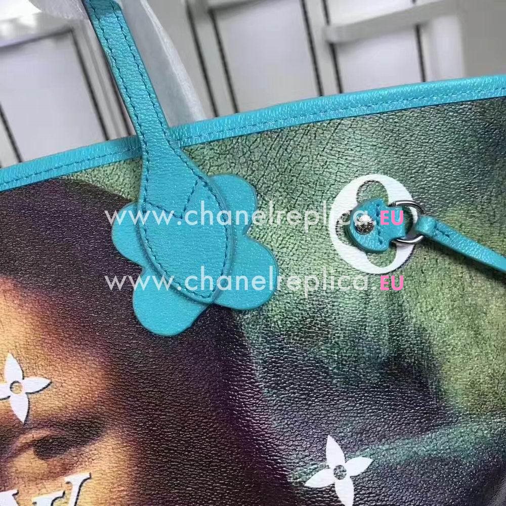 Louis Vuitton Neverfull Da Vinci Canvas Body Bag Vert d’eau M43325