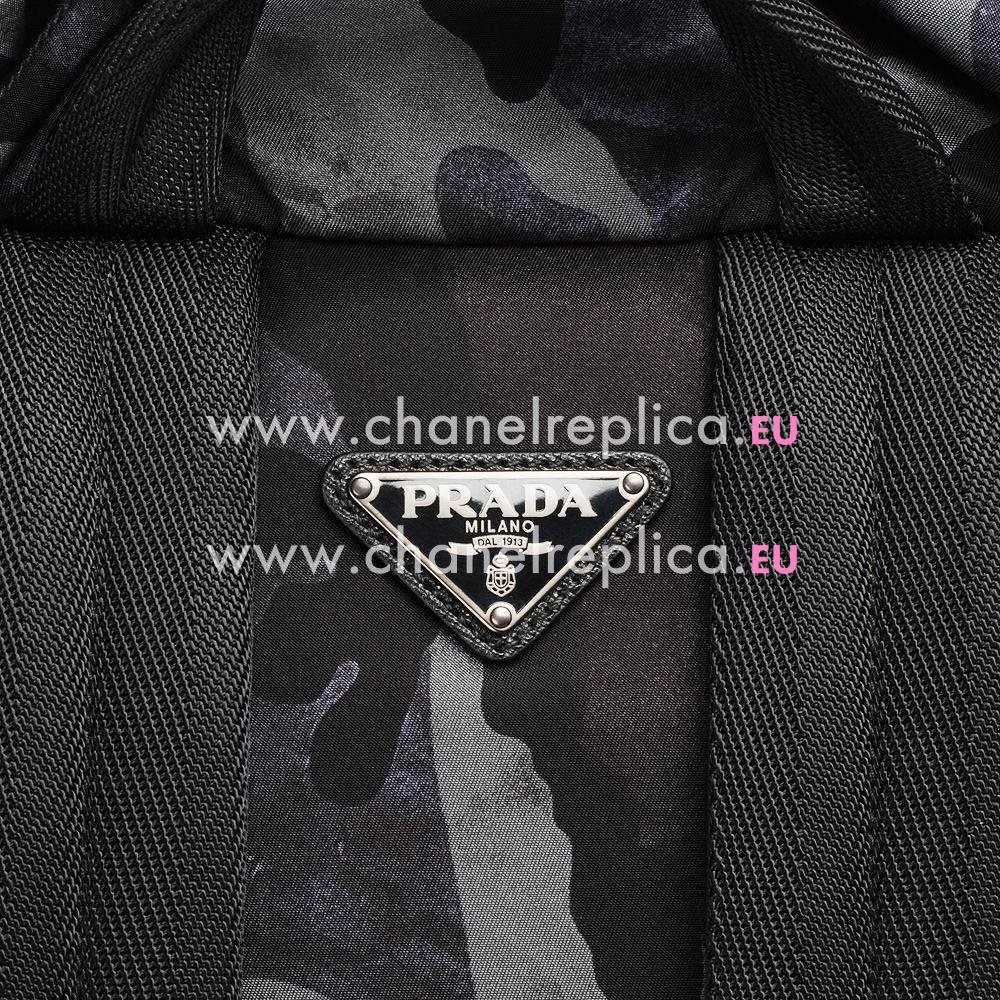 Prada Tessuto Camoufl Triangle Logo Nylon Camouflage Backpack Deep Blue PR5198653