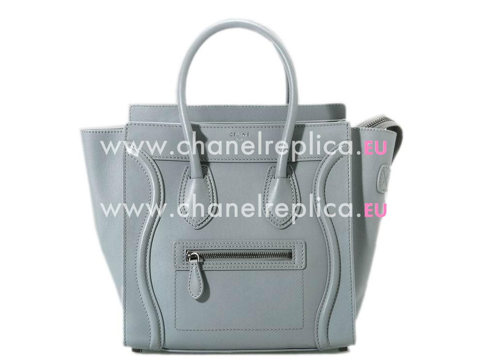 Celine Calfskin Nano Luggage Micro Mini Bag Grey/Blue CE98597