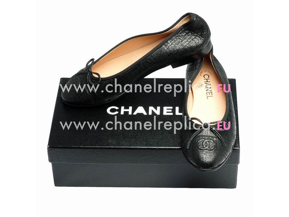 Chanel Lambskin Bowknot Heelless Shoes Black G02819L