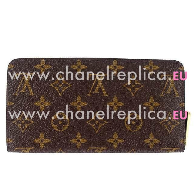 Louis Vuitton Classic Monogram Canvas Zipper Wallet Rose Ballerine M41894