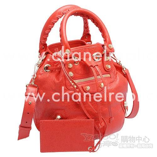 Balenciage Pompon Lambskin Gold hardware Classic Mini Bag Coral B4200339