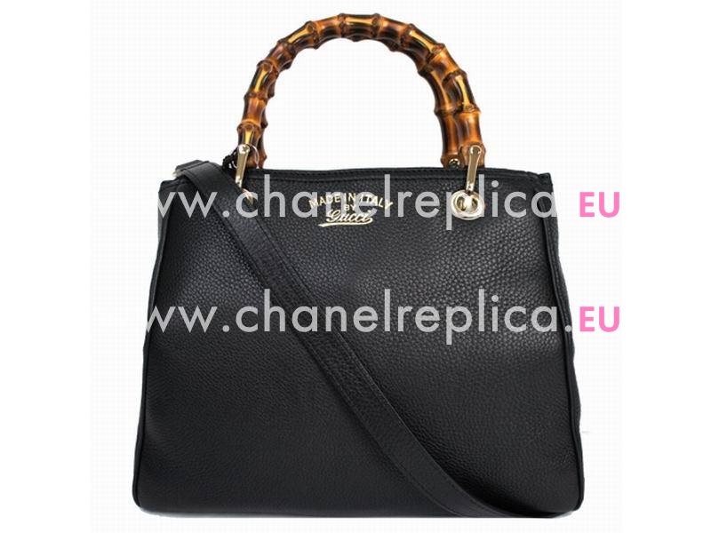Gucci Bamboo Calfskin Handle Bag In Black G336032