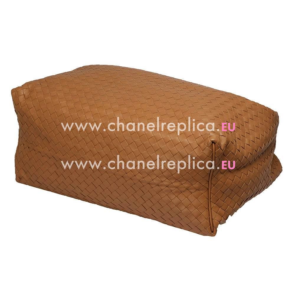 Bottega Veneta Classic Walnut Nappa Weave Shoulder Bag In Light Coffee B6110616