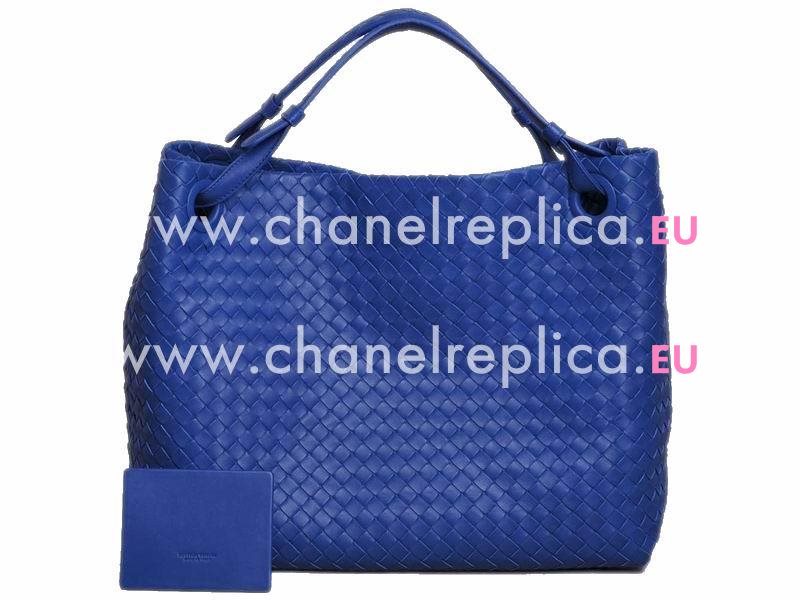 Bottega Veneta Nappa Double Handle Woven Bag Light Blue BV179320