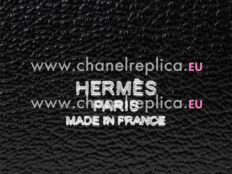 Hermes Jysiere Cowhide 28cm Shoulder Bag Black H1069JS