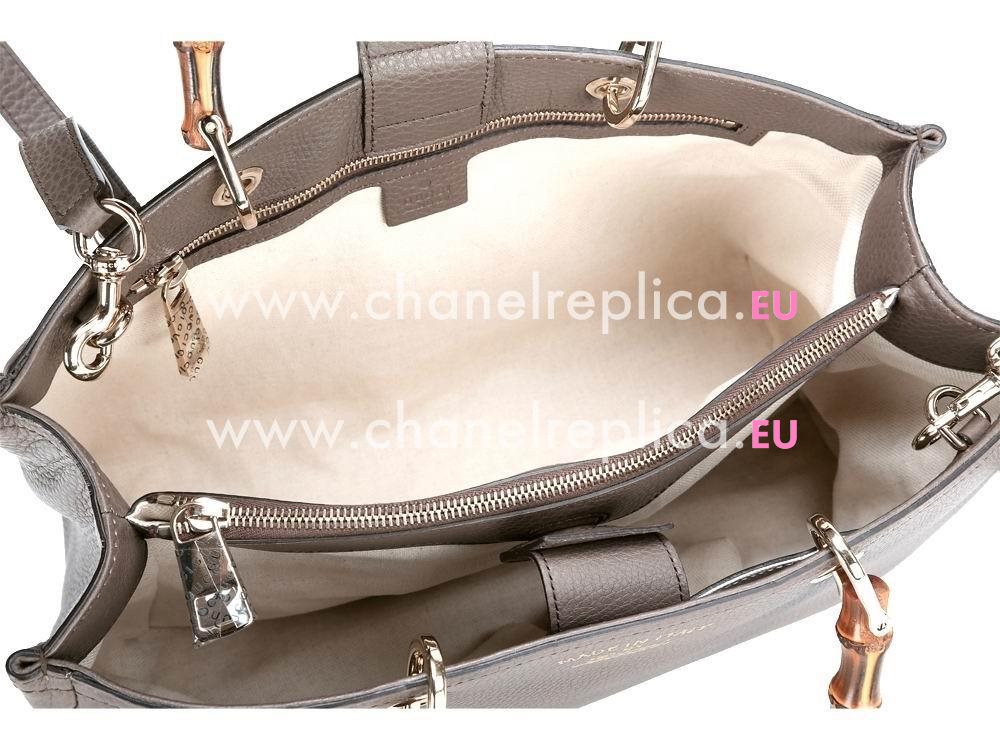Gucci Bamboo Calfskin Handle Bag In Taupe G56928