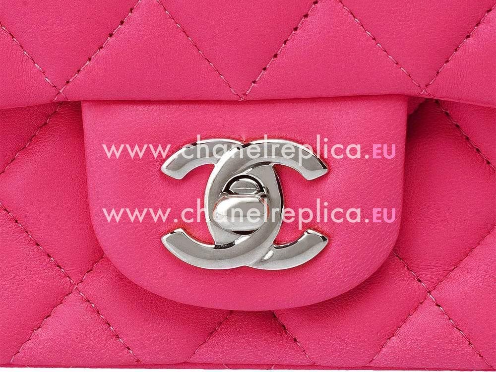 Chanel Mini Coco Lambskin Flap Bag Red(Silver) A35223