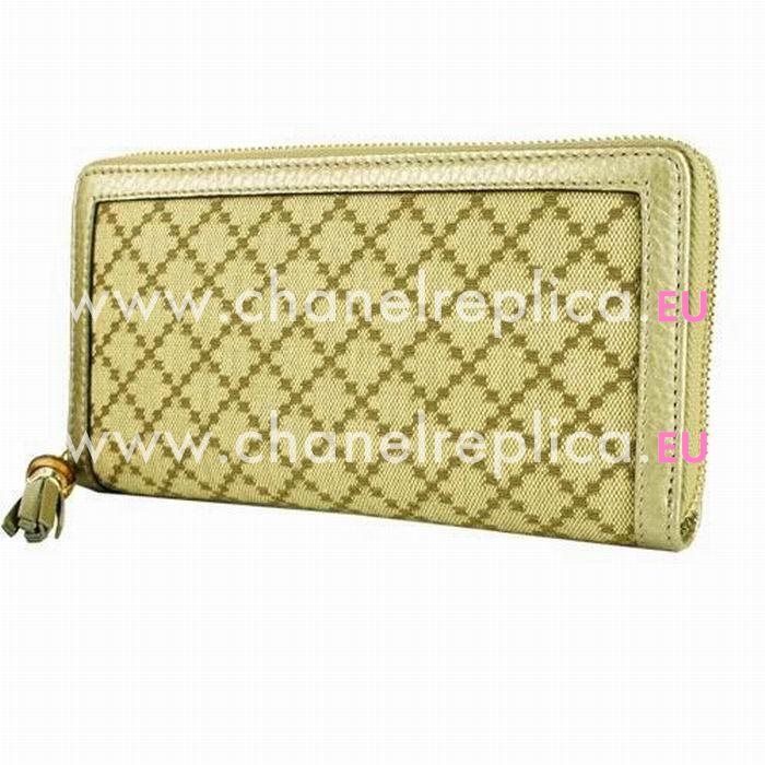 Gucci Cotton Wallet Bag In Khaki/Champagne Gold G6111522