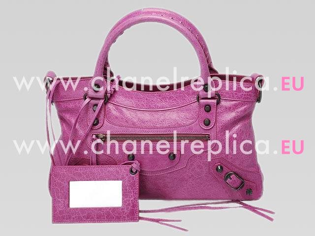 Balenciage First Top Leather Bag In Peach Red 103208-PR