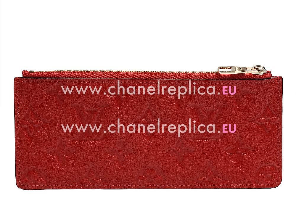 Louis Vuitton Monogram Empreinte Clemence Wallet Cherry M60169