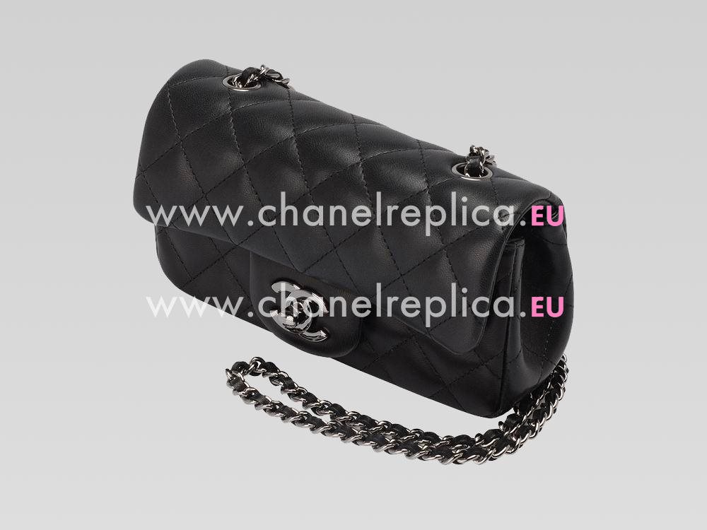 Chanel Lambskin CC Lock Mini Coco Bag Black Silver A47585