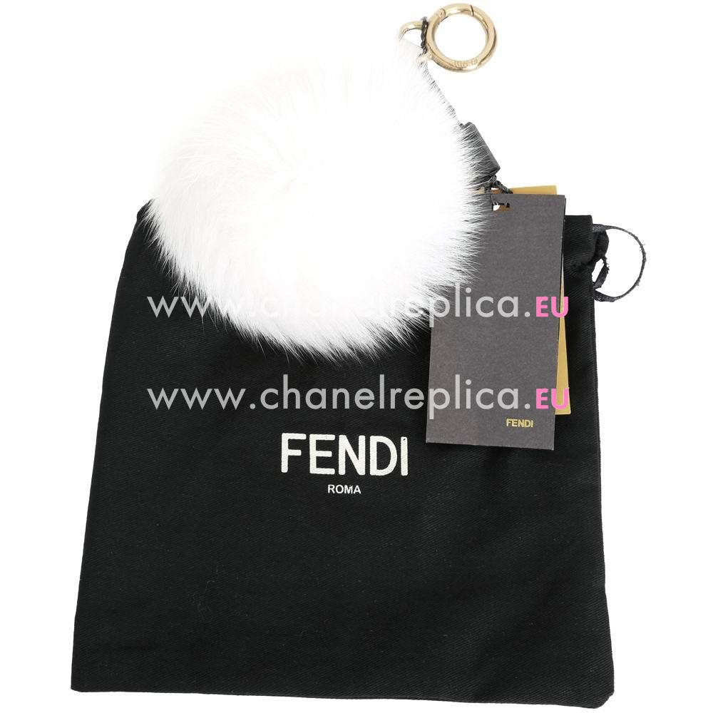 FENDI Pompon Bag Bugs The Fox Pendant White F6122812
