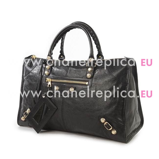 Balenciage Gaint 12 Work Lambskin Gold hardware Bag Black B5176627