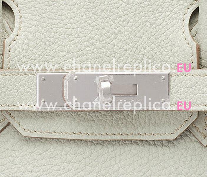 Hermes Birkin 30 Clemence Leather Ivory White Palladium H1042IW