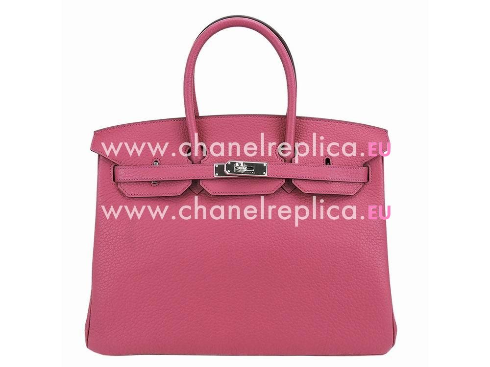 Hermes Birkin 35 Fuschia Clemence Leather Palladium Bag BK35-K5-VF-T-N