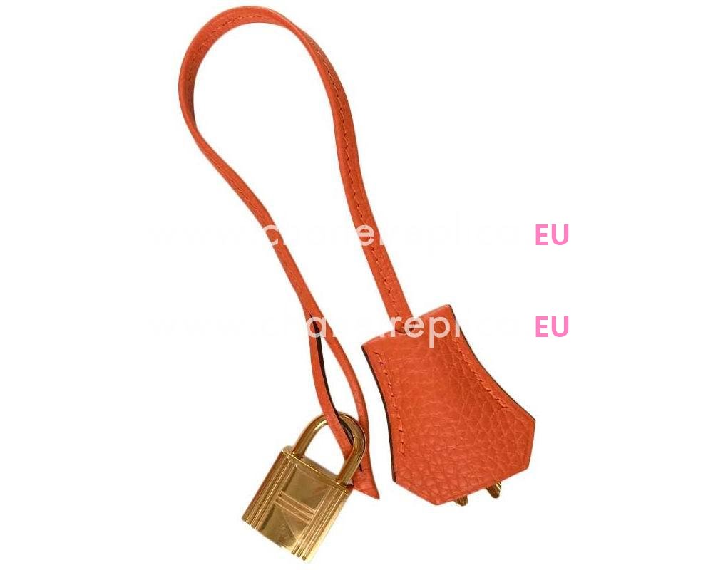 HERMES BIRKIN 35 TOGO Leather Bag Orange Gold Hardware Hand Sew H1043OGH