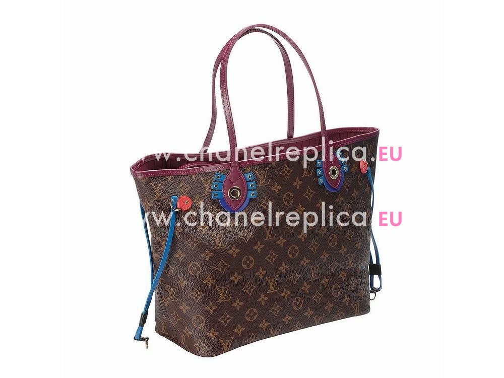 ouis Vuitton Monogram Coated Canvas Neverfull MM Totem Magenta M41664