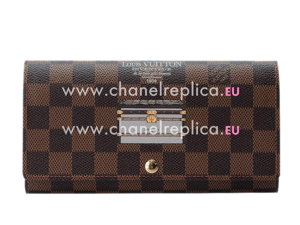 LV Damier Ebene Canvas Sarah Trunks&Locks Wallet N63179