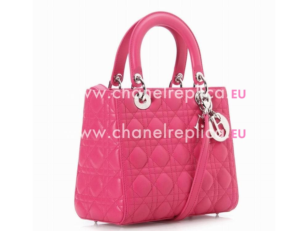 Dior Lady Dior Lambskin Bag Hot Pink D2889