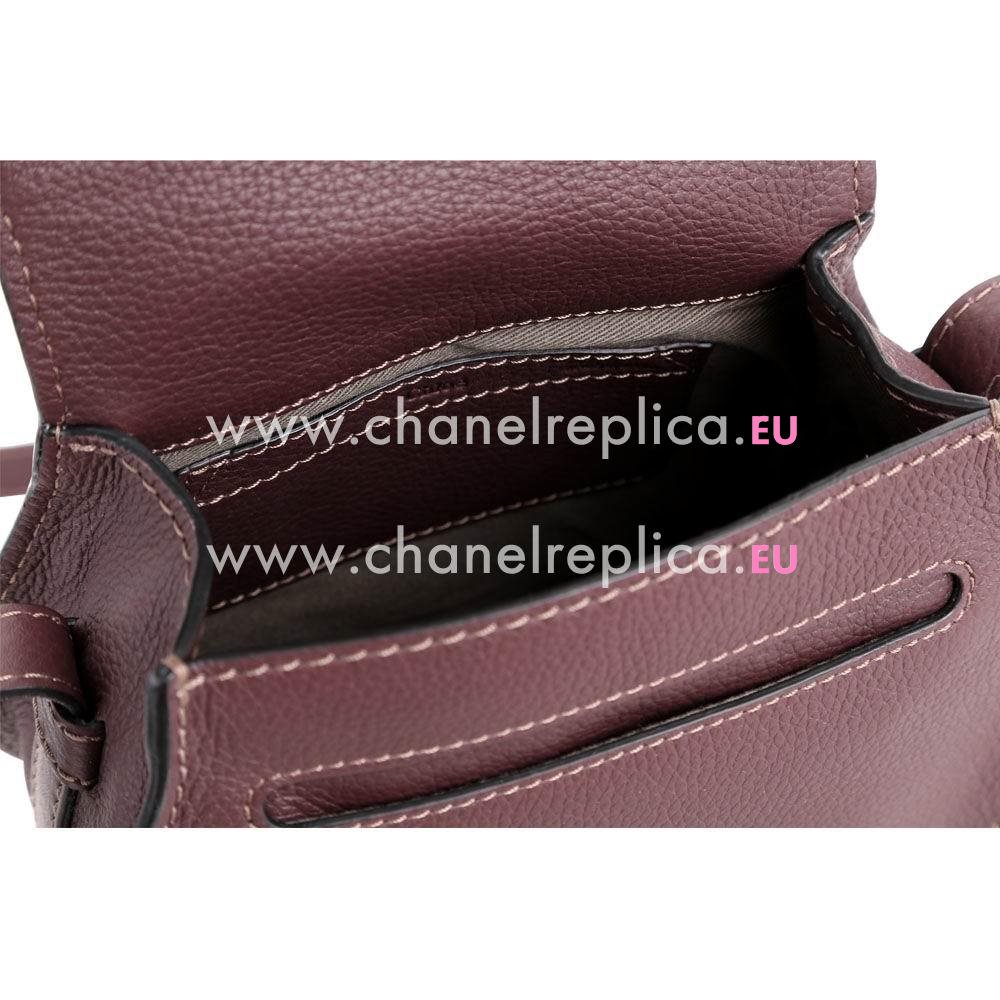 CHLOE Marcie Calfskin Saddle Bag Dark Velvet Purple Red CL7040501