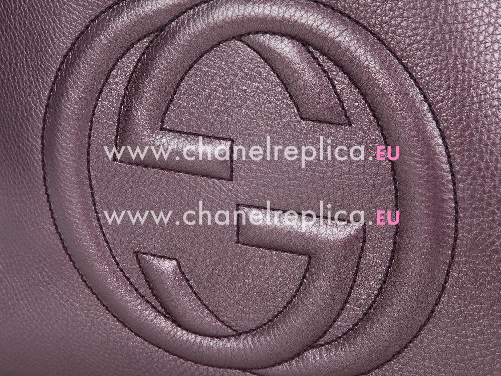 Gucci Soho GG Caviar Calfskin Bag Champagne Purple G282309