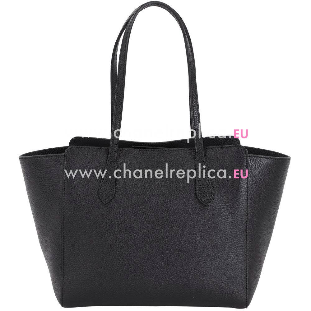Gucci Swing Calfskin Tote Bag In Black G7021305