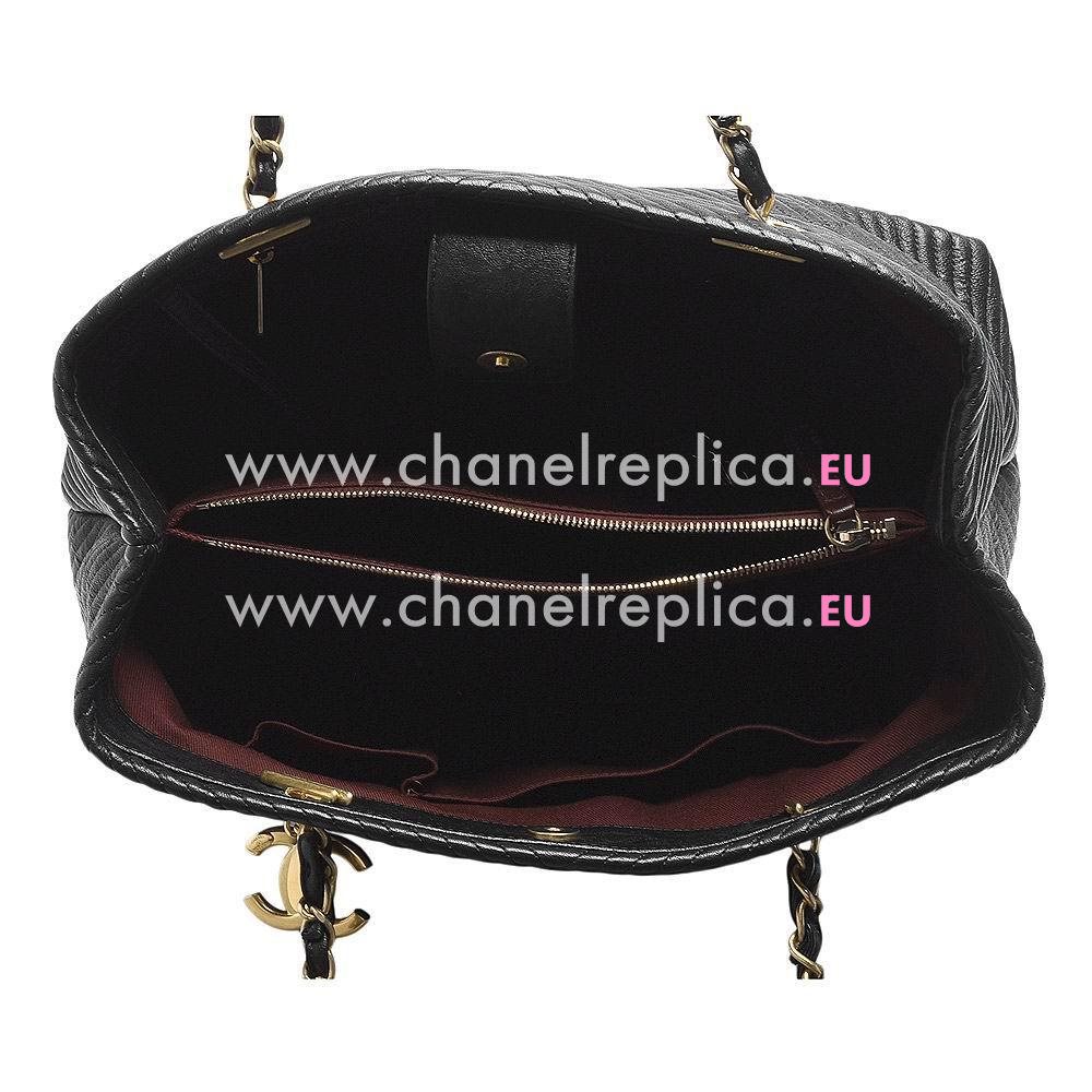 Chanel Classic Goatskin Gold Chain Bag Black C6111702