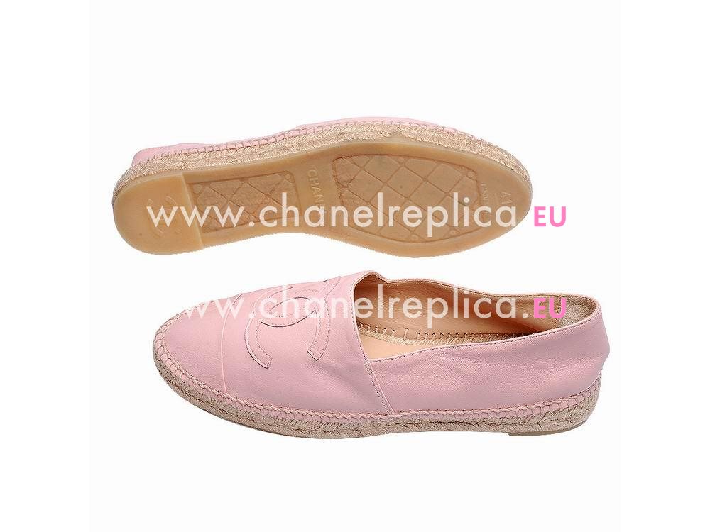 Chanel Lambskin CC Espadrilles Penelope Shoes Pink G29762-PINK