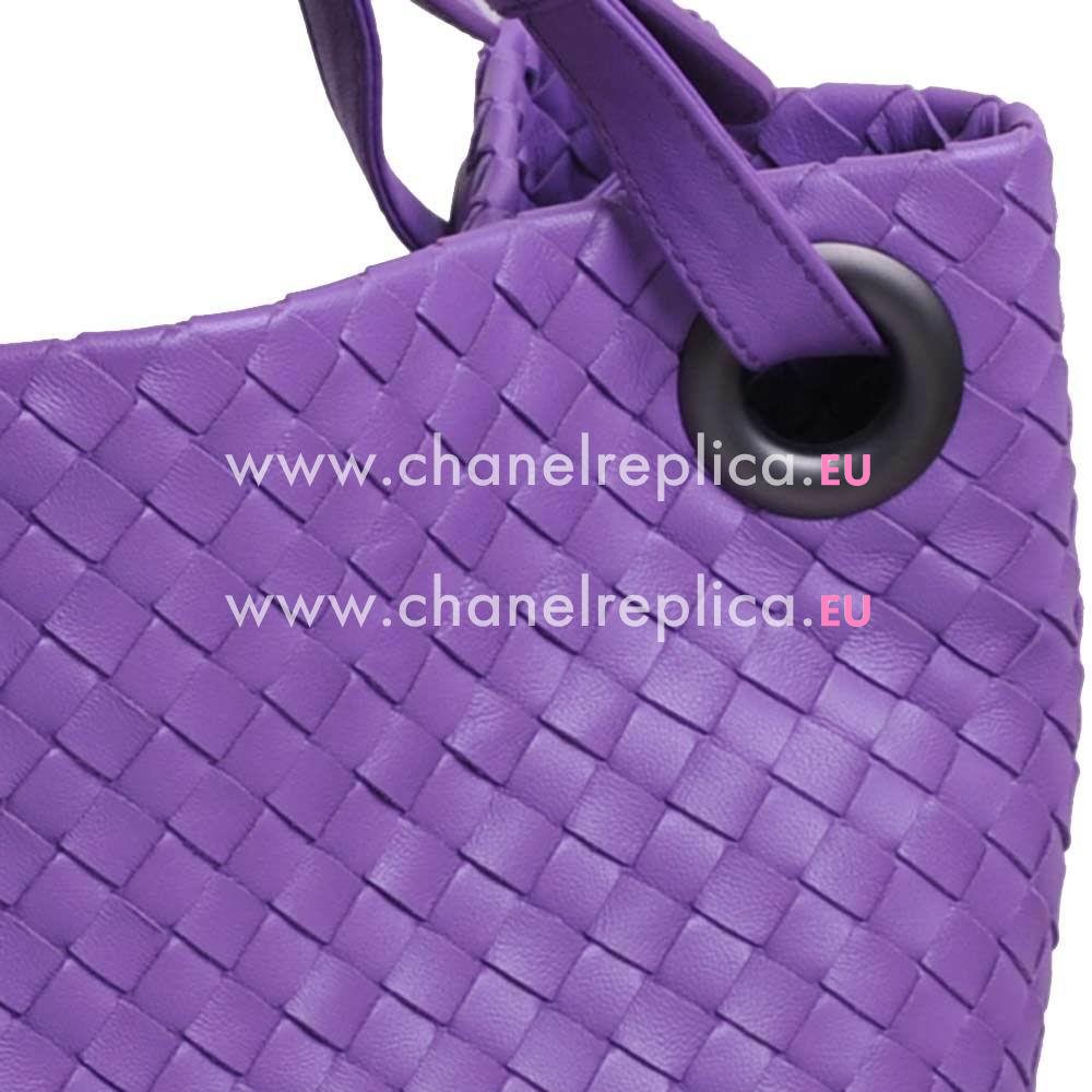 Bottega Veneta Classic Nappa Leather Woven Bag Purple BV7022809