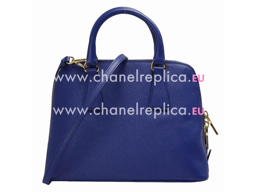 Prada Saffiano Lux Scratch Resistant Calfskin Handbag Blue P53311