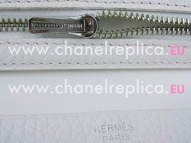 Hermes Dogon Clemence Leather Wallet In White H0005B