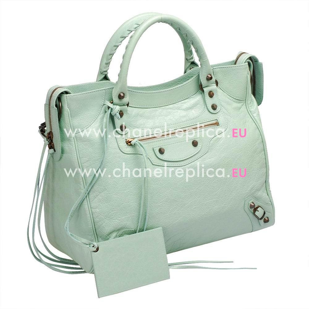 Balenciage Velo Lambskin Aged Brass hardware Bag Emerald Green B2055098