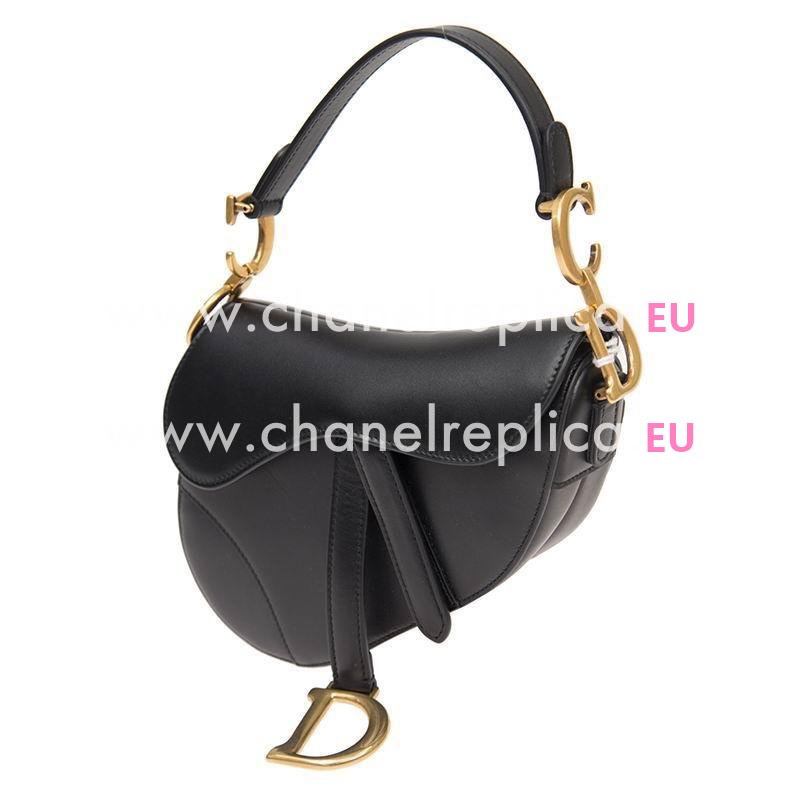 Christian Dior Mini Saddle bag in black calfskin M0447CWGHM900