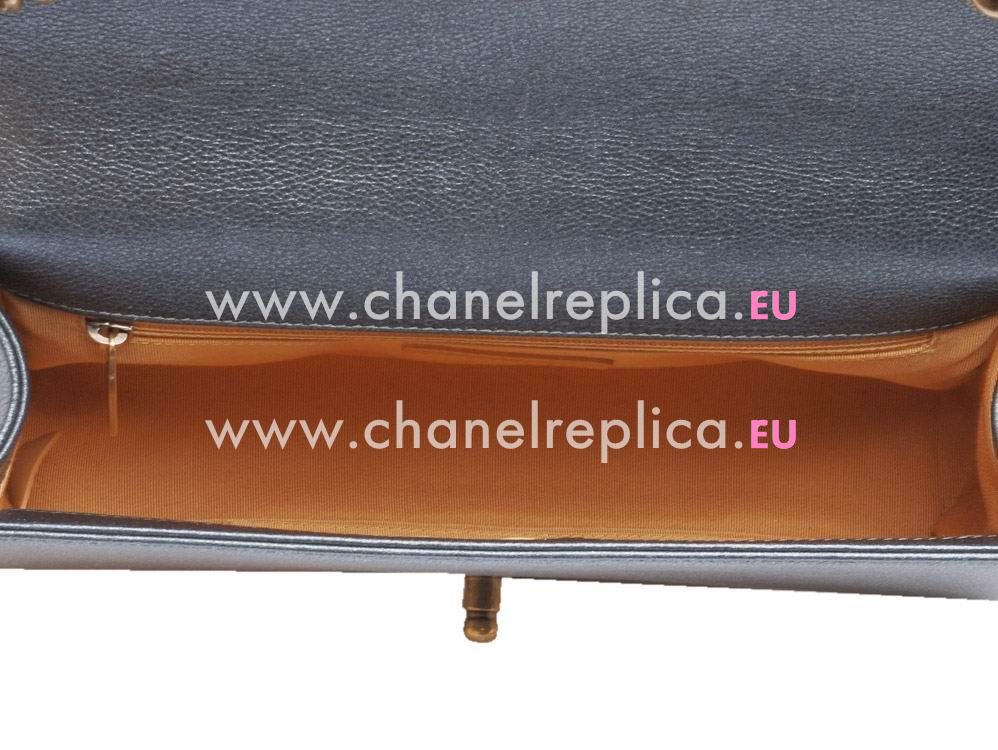 Chanel Caviar Reissue 28cm Boy Bag Gold Iron Blue-gray A56802